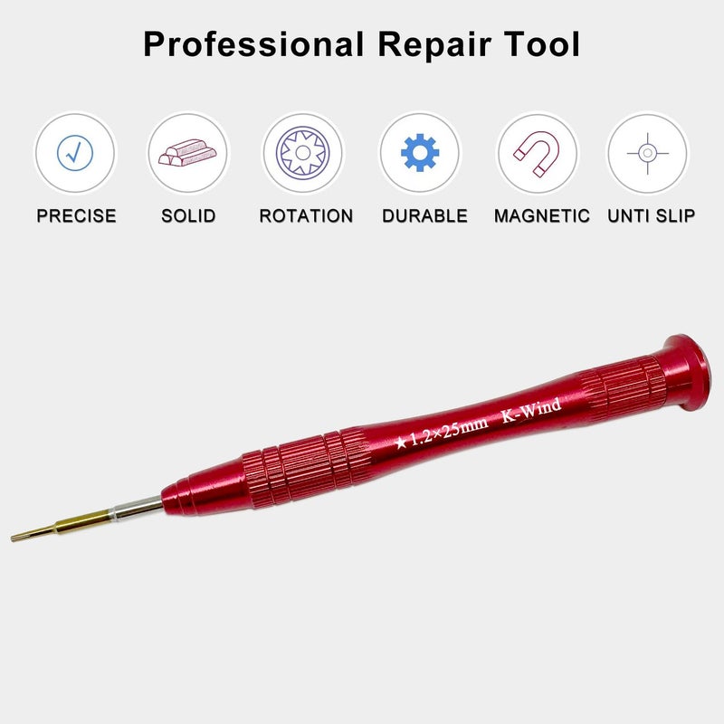 Kannony Wind Precision Pentalobe Screwdriver P5 1.2mm Compatible with MacBook Xiaomi Laptop, Star Head Screwdriver, S2 High Alloy Steel Head, Magnetic Tip, 360Â° Rotary Cap, Anti Slip Grip - Image 5